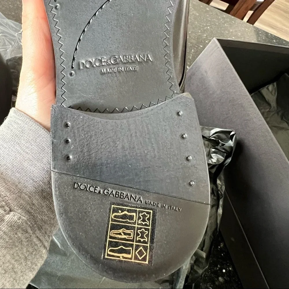 New Dolce & Gabbana Black‎ Leather Derby size 5 authentic Oxford
